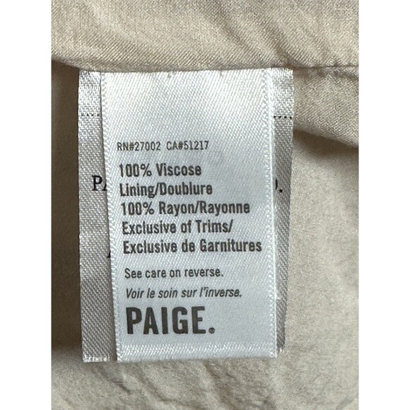 Paige Cristina Minidress In Ecru Smocked Tiered Fits Like a Size L Pink Stripes - Picture 7 of 8